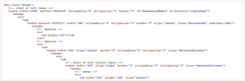 table markup