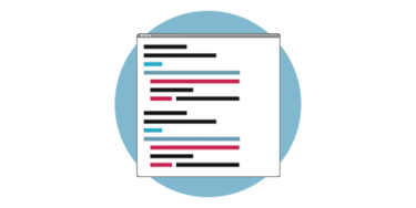 html code icon on light blue background