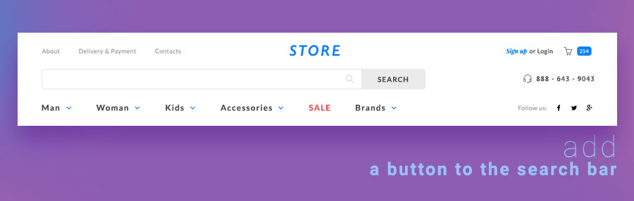 Include a search button with your search bar. Give shoppers control of when a search starts.
