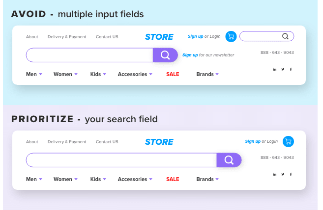 input fields site search tips