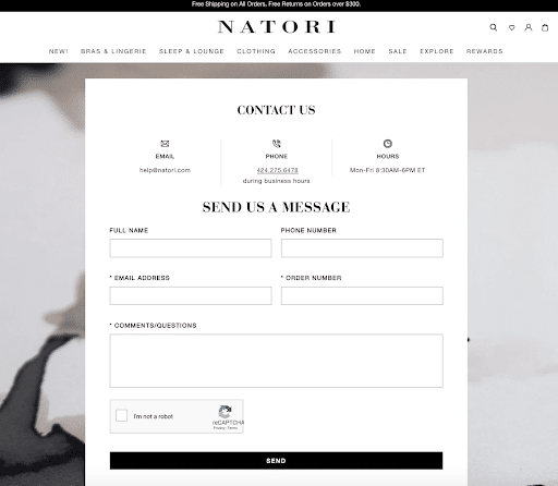 Natori digital customer experience