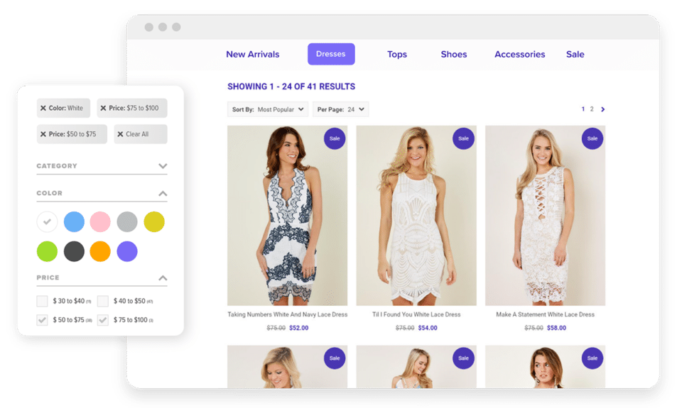 ecommerce navigation solutions _ filters on product search page