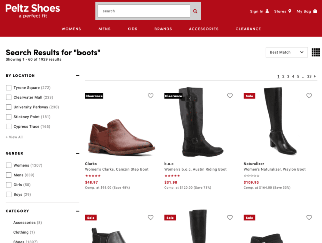 peltz shoes displaying womens boots; search was for 