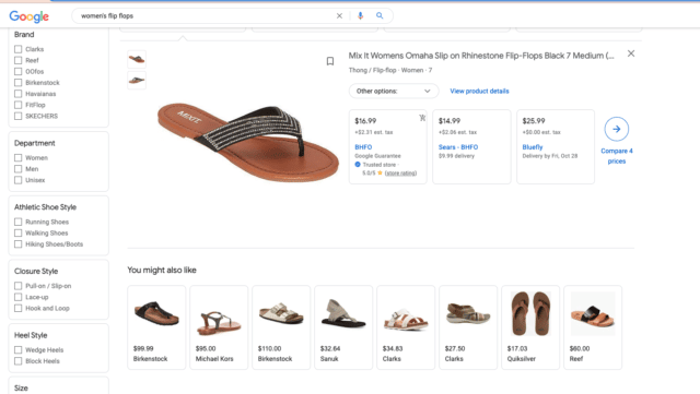 BHFO Flip Flops on Google Marketplace; additional options/ recommendations below