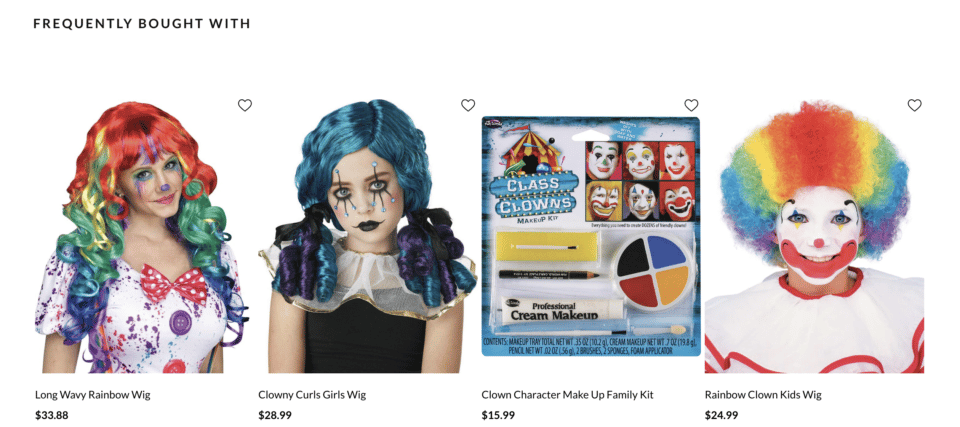 clown costume recommended products - wigs and makeup