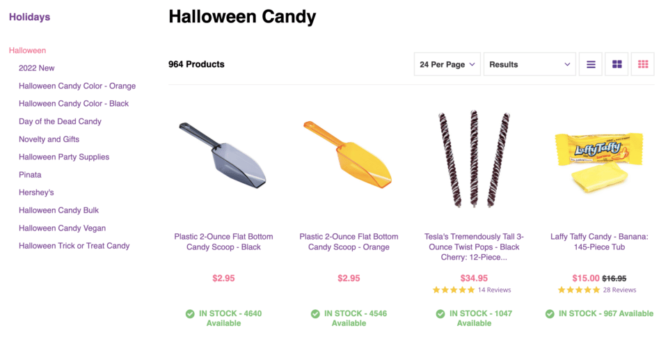 halloween candy collection page
