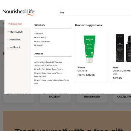 nourished life merchandising _ autocomplete and suggestions 