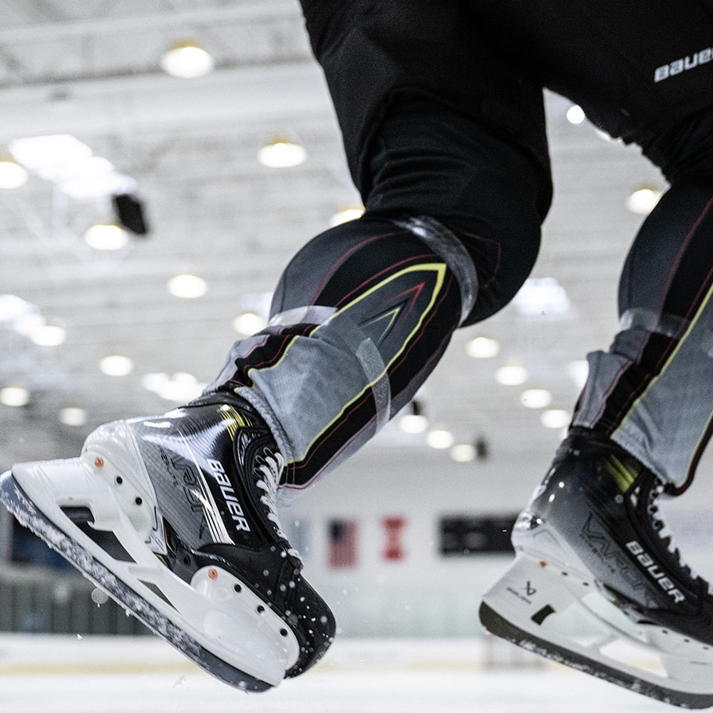 Bauer hockey skates on the ice